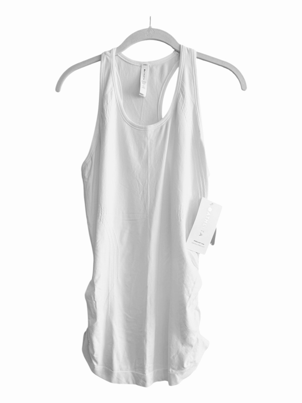 NEW Athleta Ruched Sport Tank Top White Size M